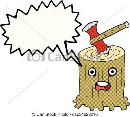 450x406 Freehand Drawn Comic Book Speech Bubble Cartoon Tree Stump