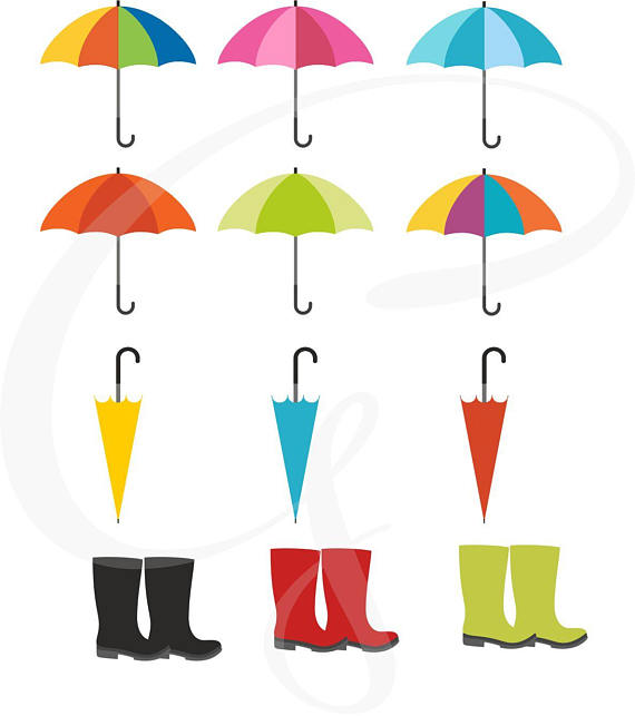 570x643 Umbrella Clipart, Wellies, Galoshes, Rain Boots, Digital Clip Art