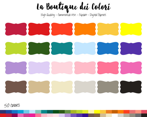 570x453 50 Rainbow Solid Color Swirl Frame Clip Art, Banners Digital