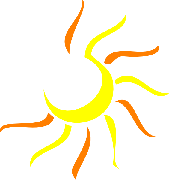 564x600 Half Sun With Rays Clipart