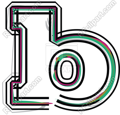 400x384 Color Line Font Illustration Letter B Royalty Free Vector Clip Art