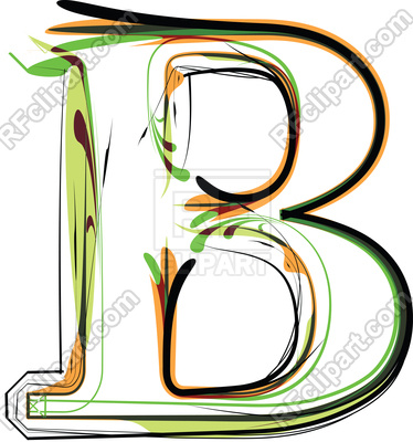 374x400 Organic Type Letter B Royalty Free Vector Clip Art Image