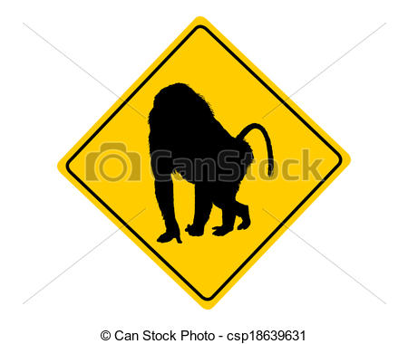450x380 Baboon Warning Sign Vectors