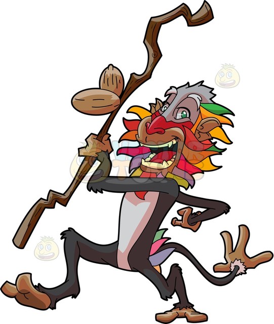 541x640 A Fancy Baboon Cartoon Clipart Vector Toons