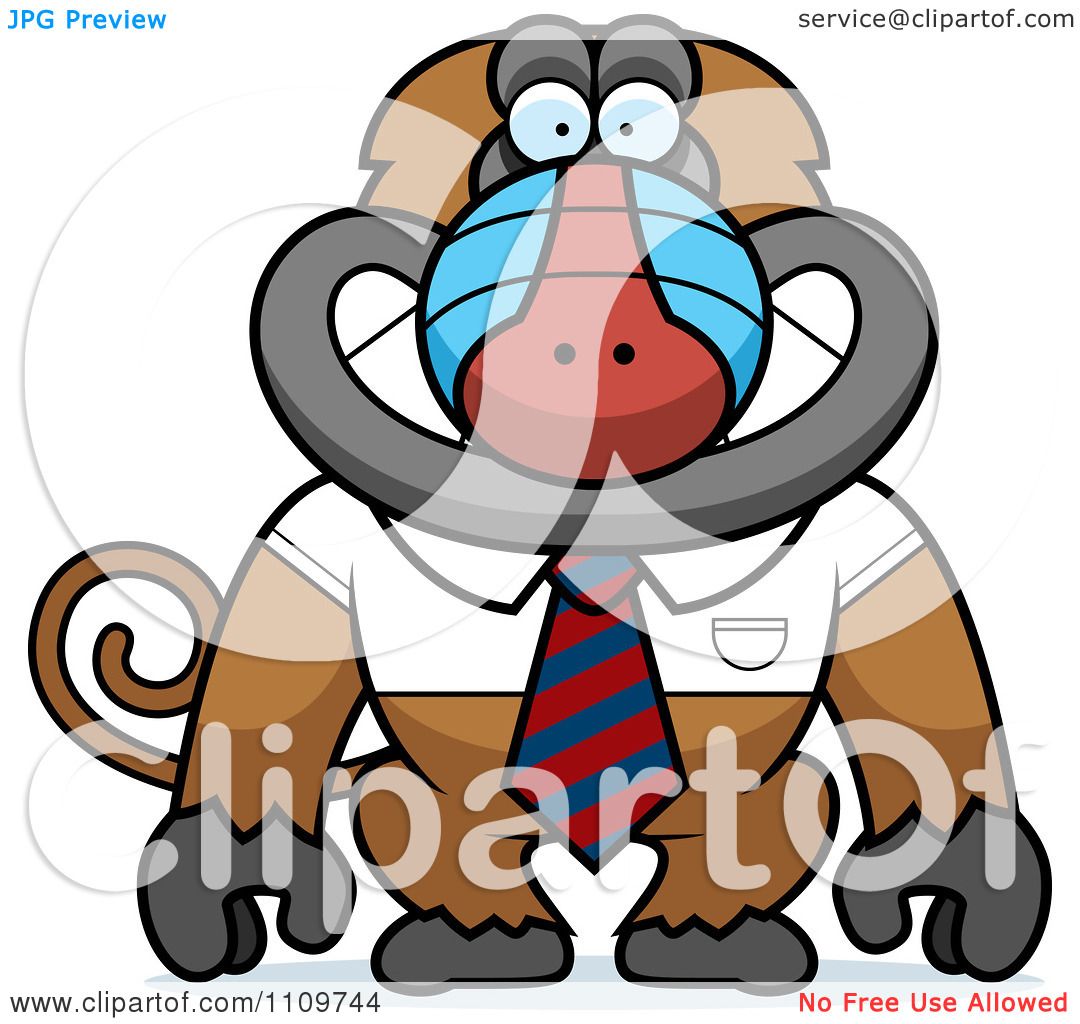 1080x1024 Clipart Baboon Monkey In A Shirt And Tie