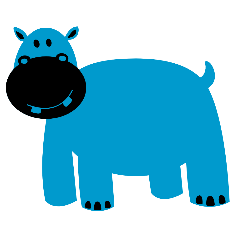 999x999 Clip Art Hippo