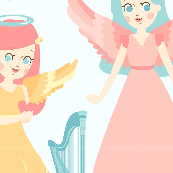 570x570 Angel Digital Vector Clip Art Heaven Clipart Design Illustration