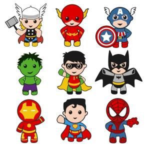 300x300 Superhero Baby Boy With Thor, Captain America, Hulk, Vision, Iron