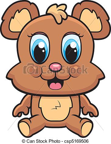 365x470 A Happy Cartoon Baby Bear Cub Sitting And Smiling. Clip Art Vector