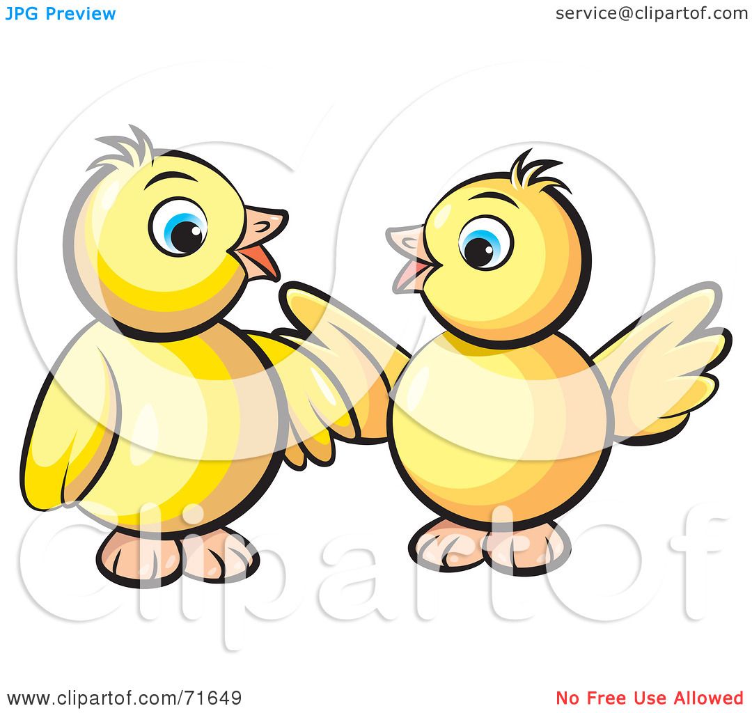 1080x1024 Royalty Free (Rf) Clipart Illustration Of Two Yellow Baby Birds By