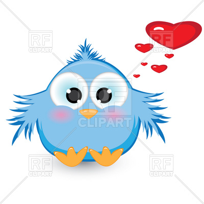 400x400 Shy Baby Bird In Love Royalty Free Vector Clip Art Image