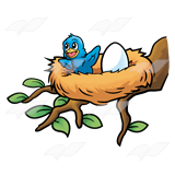 160x160 Abeka Clip Art Happy Baby Bird In A Nest With An Egg