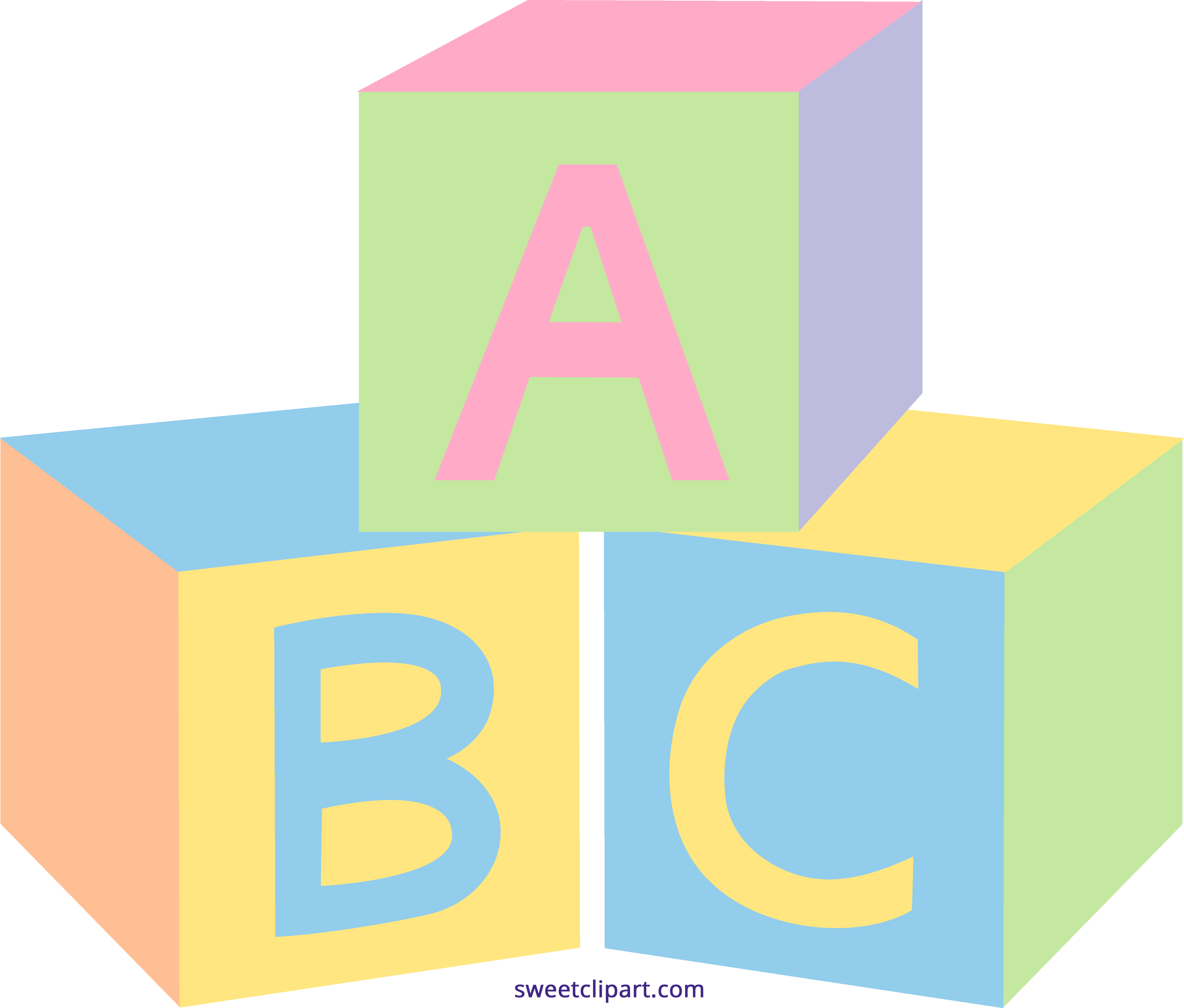 5170x4401 Pastel Baby Blocks Clipart