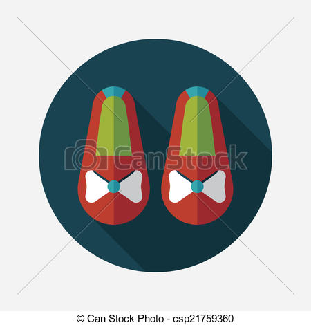 450x470 Baby Booties Flat Icon With Long Shadow Clip Art Vector