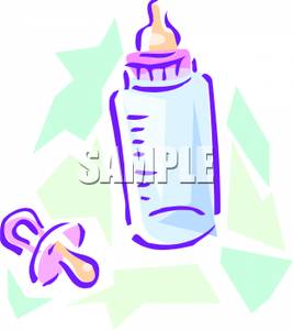 267x300 A Pacifier And A Baby Bottle Clipart Image