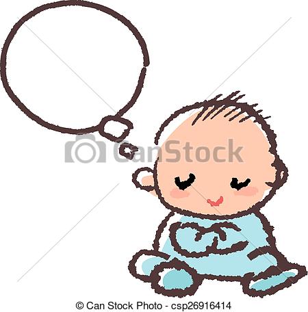 450x456 Baby Boy Crossing Arm And Thinking Against White Background Vector