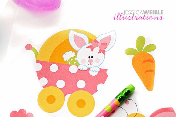 570x380 Baby Bunny Girls Cute Digital Clipart Easter By Jwillustrations