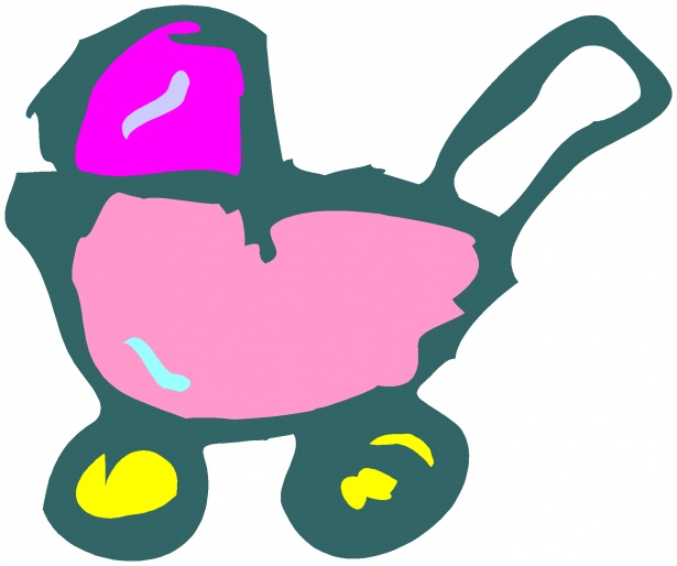 615x514 Baby Carriage Clipart