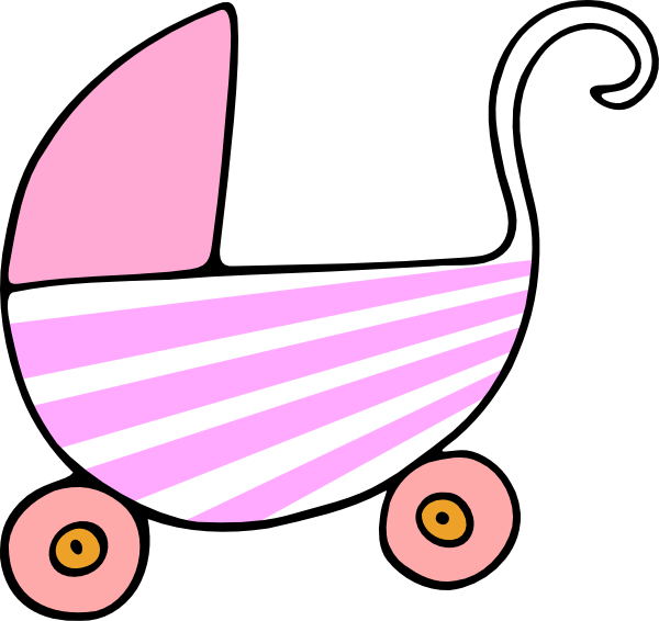 600x566 Baby Pink Stroller Clip Art