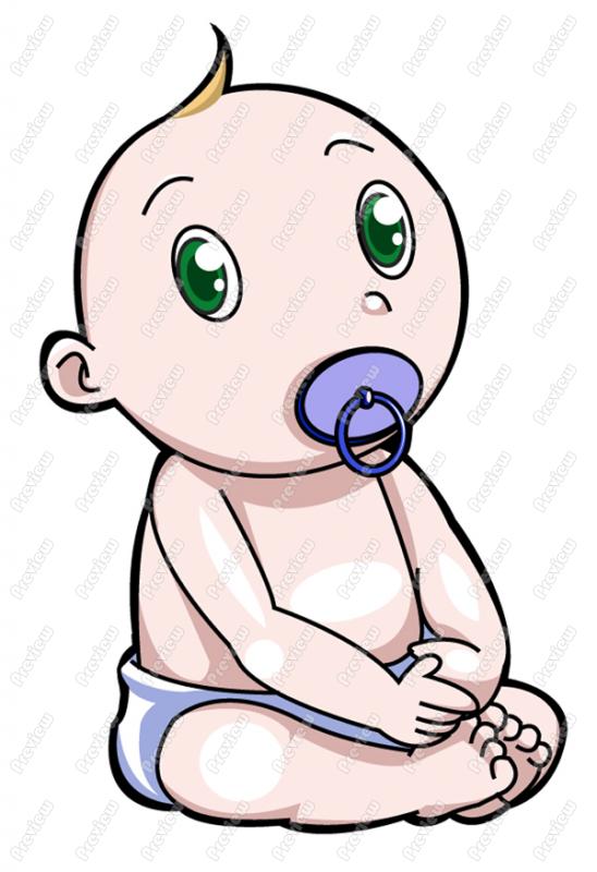 548x800 Baby Boy With Soother Clip Art