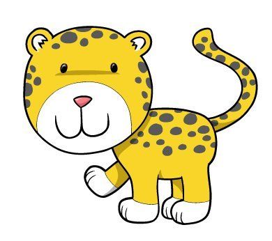 390x346 Cartoon Baby Cheetah Group