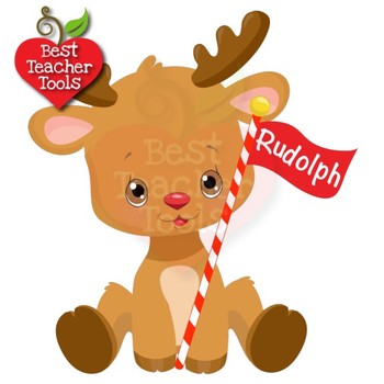 350x350 Christmas Clipart, Santa's Reindeer Clipart, Cute Baby Baby