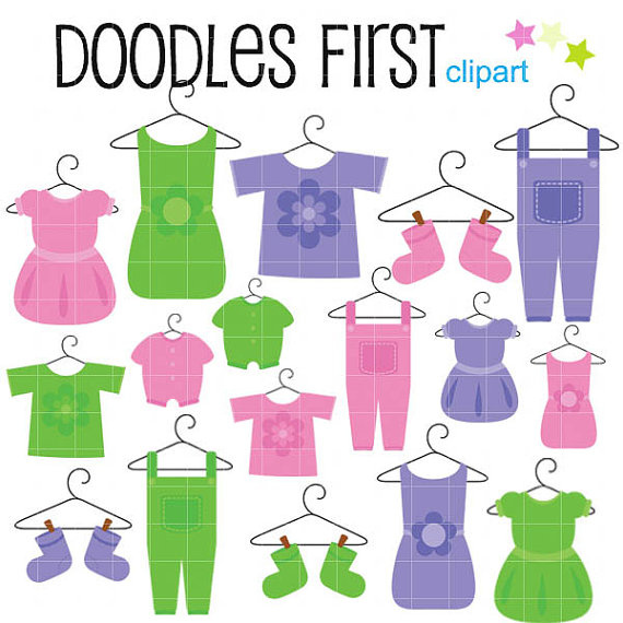 570x570 Baby Clothes Clipart Digital Clip Art For Scrapbooking Card