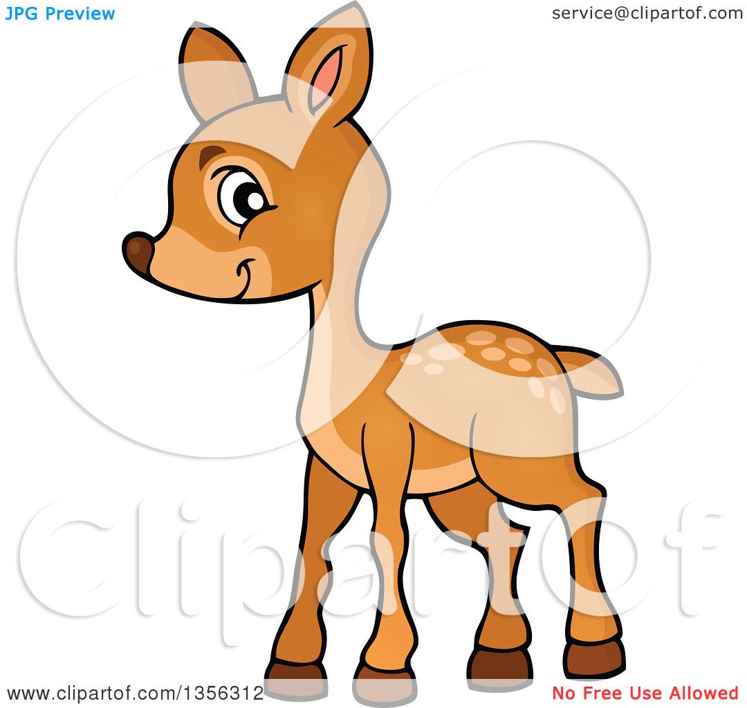 1080x1024 Clipart Of A Cartoon Cute Baby Deer