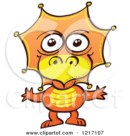 450x470 Clipart Of A Cute Orange Baby Dinosaur