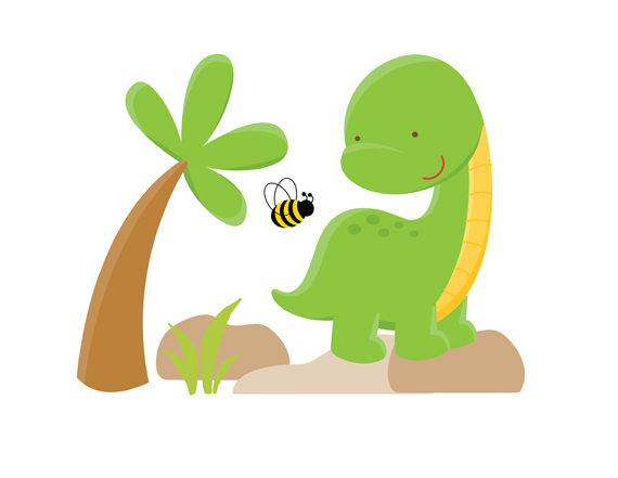 570x441 Dinosaur Triceratops Wall Art Mural Decal Baby Boy Nursery Decor