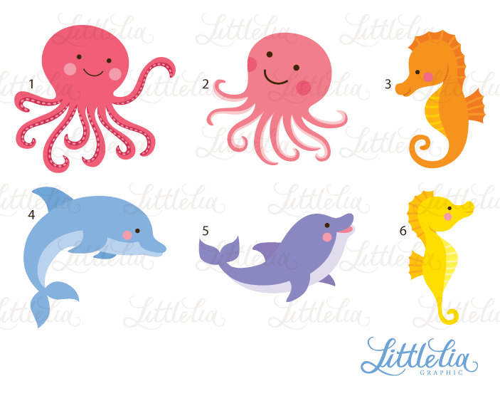 703x556 Sea Animal Mom And Baby