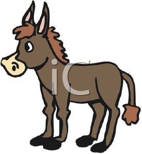 277x300 Clip Art Image A Brown Cartoon Donkey