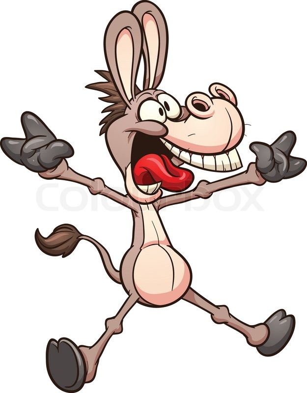 625x800 Crazy Donkey Or Mule. Vector Clip Art Illustration With Simple