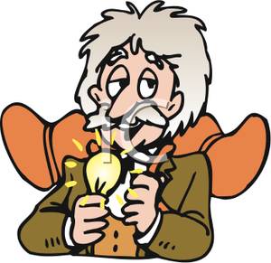 300x291 Einstein With A Lightbulb Clip Art Image