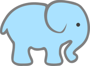 297x216 Lt Blue Baby Elephant Clip Art