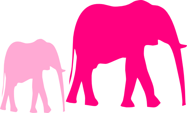 600x361 Pink Baby Shower Elephant Mom And Baby Clip Art