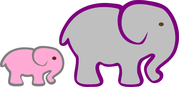 600x292 Pink Baby Elephant Clip Art
