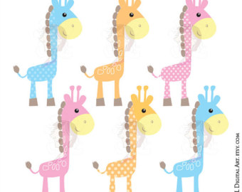 340x270 Premium Baby Shower Vector Clipart Baby Giraffes Baby