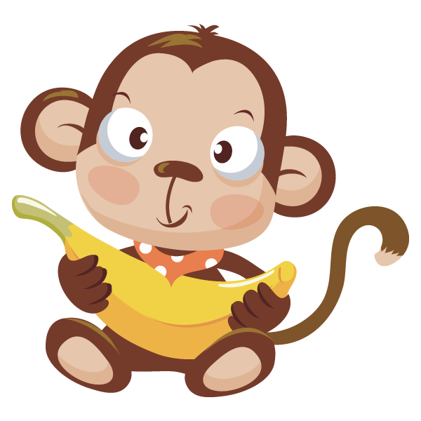 600x600 Monkey Eating Clipart