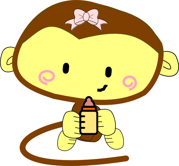 600x556 Baby Girl Monkey Clip Art