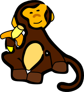 270x298 Baby Monkey With Banana Clip Art Clipart Panda