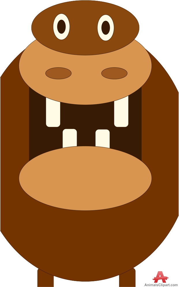 621x999 Brown Clipart Hippo