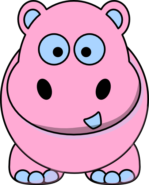 486x600 Pink And Blue Hippo Clip Art