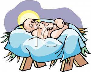 300x238 Clipart Image Baby Jesus In The Manger