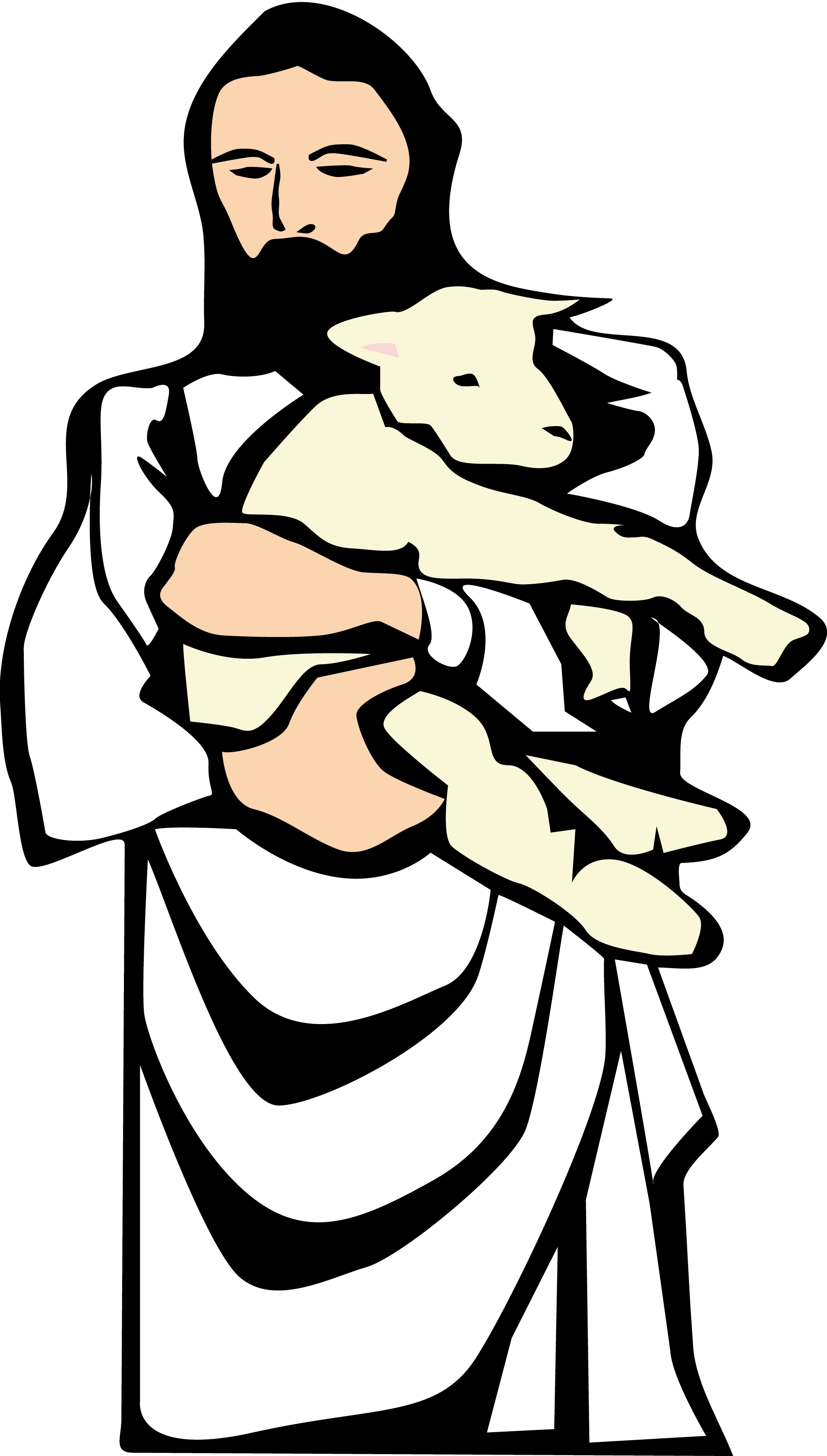 1875x3300 Jesus Christ With Sheep Clipart