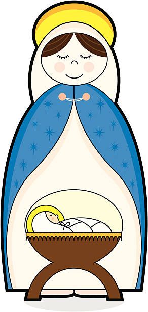 292x612 Virgin Mary Amp Baby Jesus In A Cradle Christmas Clip Art 2