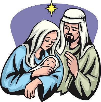 396x400 Mary Jesus Joseph Clipart