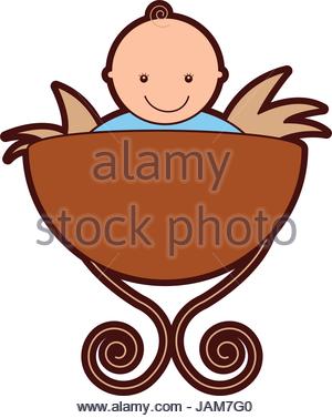 300x377 Jesus Baby In Straw Cradle Manger Stock Vector Art Amp Illustration