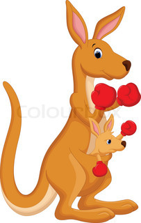 203x320 Vector Illustration Of Cute Kangaroo Cartoon Isolated On White
