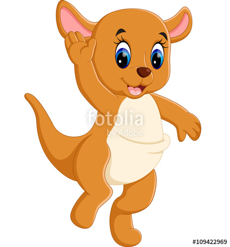 466x500 Illustration Of Cute Baby Kangaroo Cartoon Stock Image